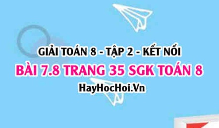 Bài 7.8 trang 35 Toán 8 Tập 2 Kết nối tri thức